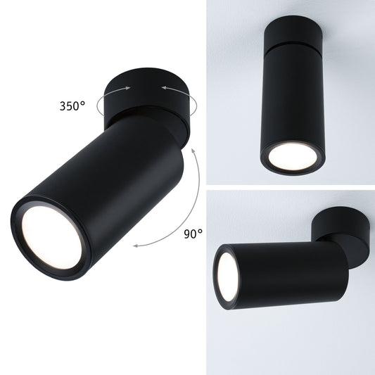 Paulmann LED Deckenleuchte Turnal  Coin 2700K 470lm 230V 6W dimmbar Schwarz matt