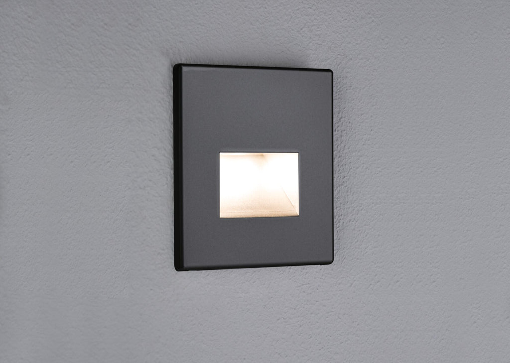 Paulmann LED Wandeinbauleuchte Edge  eckig 80x5mm  1,2W 50lm 230V  2700K Schwarz matt