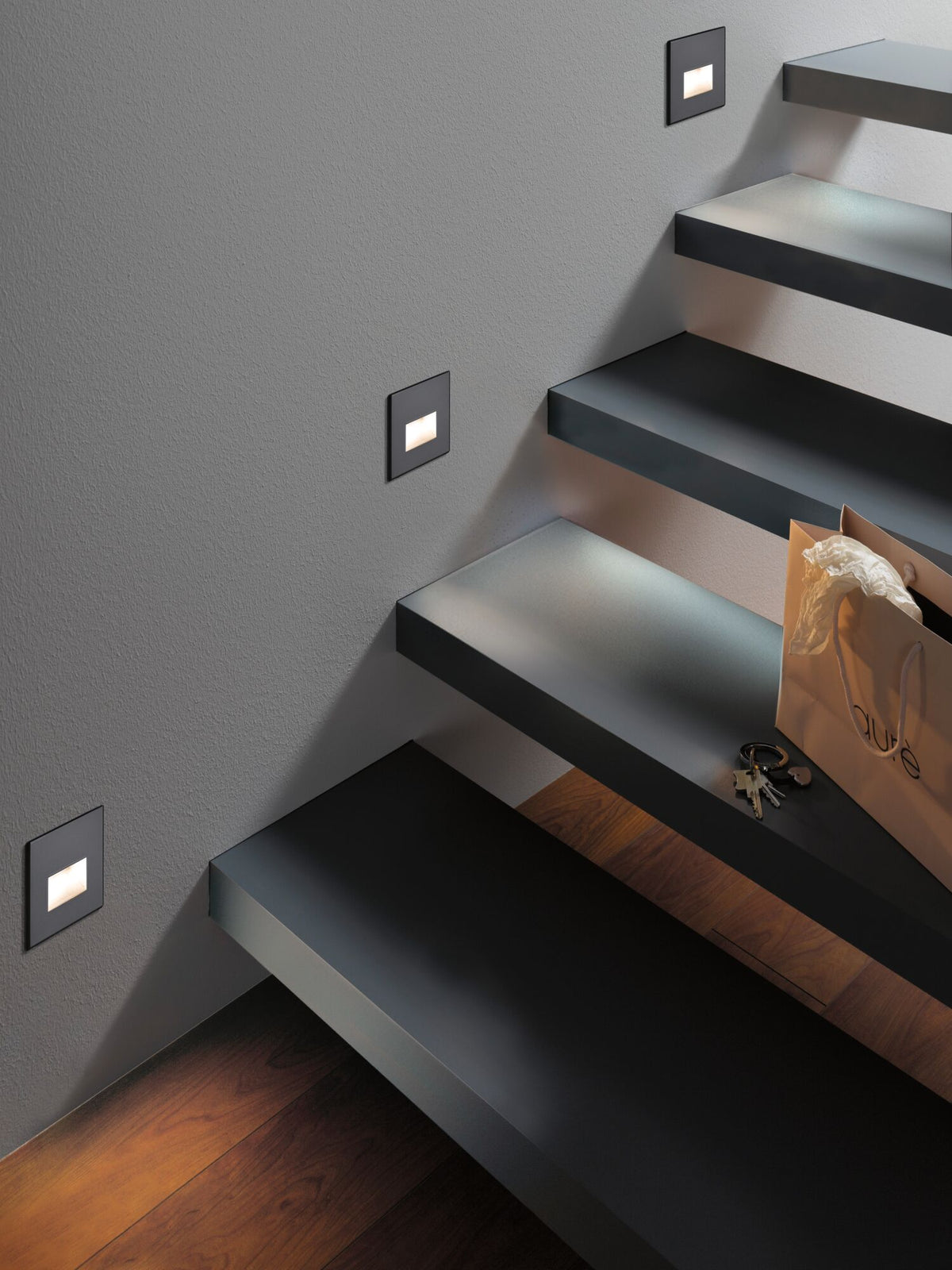 Paulmann LED Wandeinbauleuchte Edge  eckig 80x5mm  1,2W 50lm 230V  2700K Schwarz matt