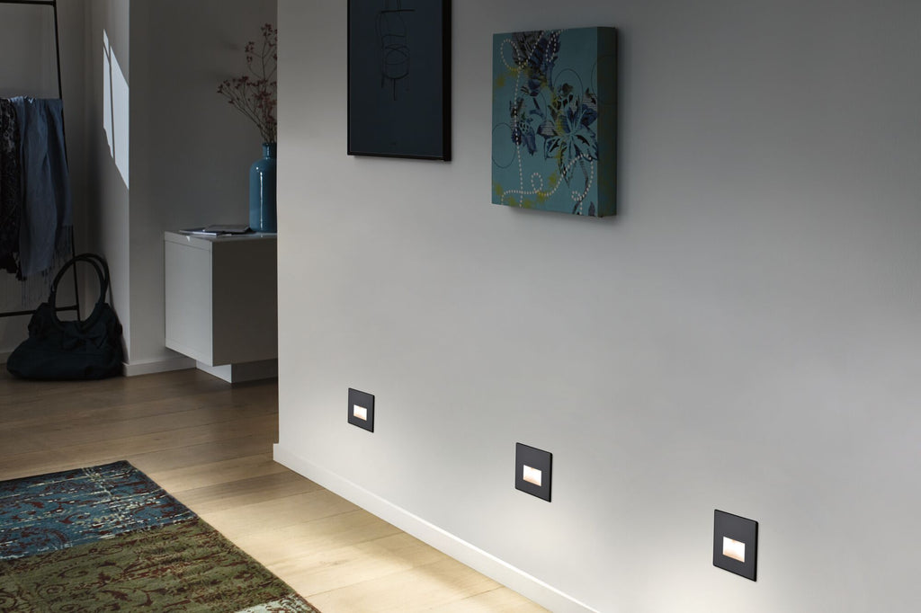 Paulmann LED Wandeinbauleuchte Edge  eckig 80x5mm  1,2W 50lm 230V  2700K Schwarz matt