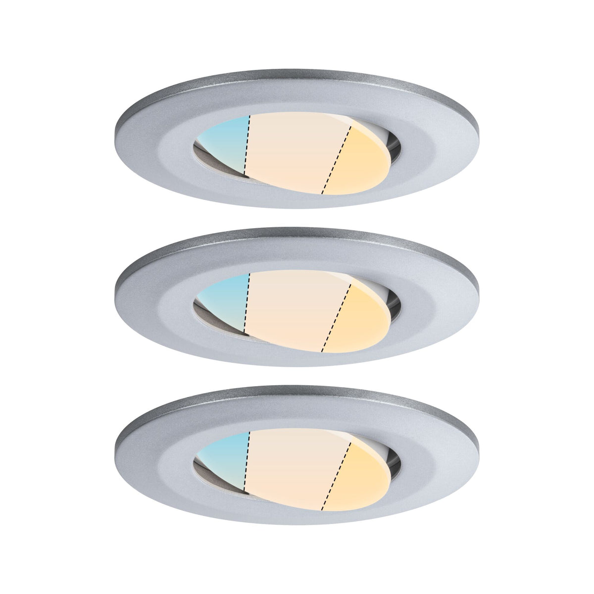 Paulmann HomeSpa LED Einbauleuchte Calla 3er-Set schwenkbar IP65  90mm 30°  3x5W 3x430lm 230V  3000K Chrom matt