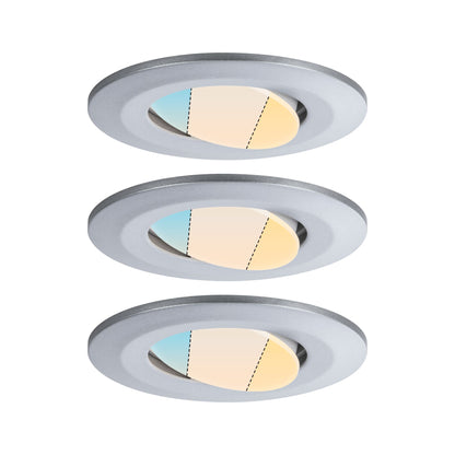 Paulmann HomeSpa LED Einbauleuchte Calla 3er-Set schwenkbar IP65  90mm 30°  3x5W 3x430lm 230V  3000K Chrom matt