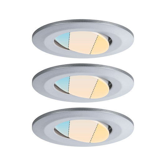 Paulmann HomeSpa LED Einbauleuchte Calla 3er-Set schwenkbar IP65  90mm 30°  3x5W 3x430lm 230V  3000K Chrom matt