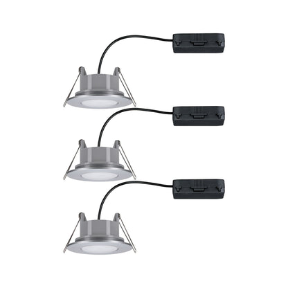 Paulmann HomeSpa LED Einbauleuchte Calla 3er-Set schwenkbar IP65  90mm 30°  3x5W 3x430lm 230V  3000K Chrom matt