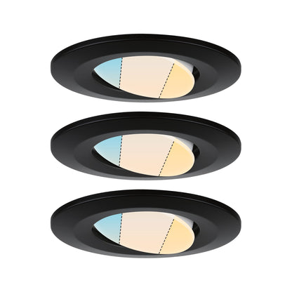 Paulmann HomeSpa LED Einbauleuchte Calla 3er-Set schwenkbar IP65  90mm 30°  3x5W 3x430lm 230V  3000K Schwarz matt