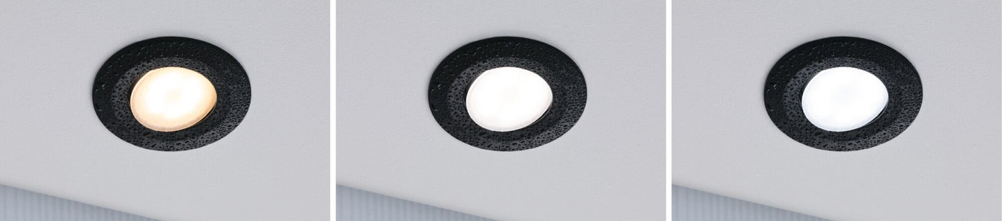 Paulmann HomeSpa LED Einbauleuchte Calla 3er-Set schwenkbar IP65  90mm 30°  3x5W 3x430lm 230V  3000K Schwarz matt