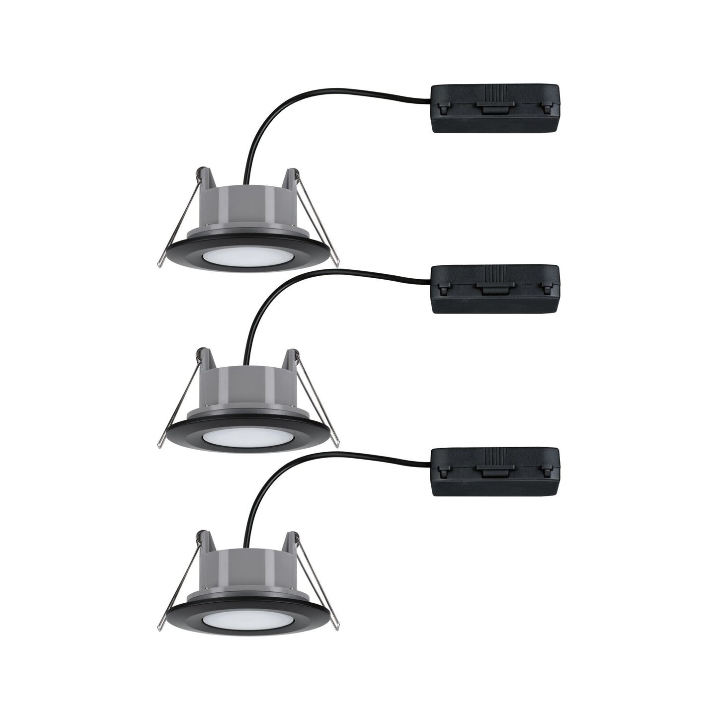 Paulmann HomeSpa LED Einbauleuchte Calla 3er-Set schwenkbar IP65  90mm 30°  3x5W 3x430lm 230V  3000K Schwarz matt
