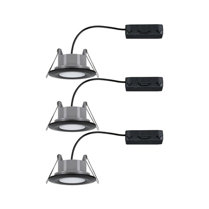Paulmann HomeSpa LED Einbauleuchte Calla 3er-Set schwenkbar IP65  90mm 30°  3x5W 3x430lm 230V  3000K Schwarz matt