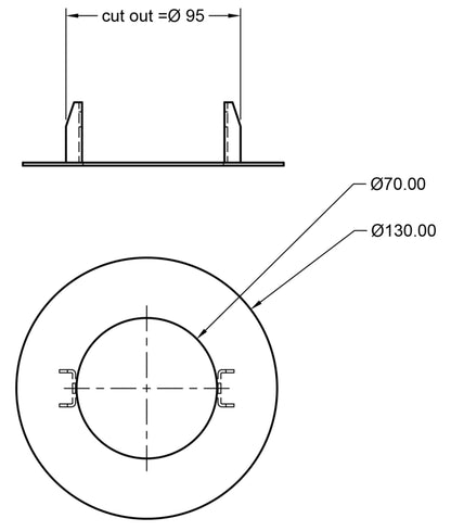 Deko-Light Reduzierring rund 130/70 mm, Verkehrsweiß