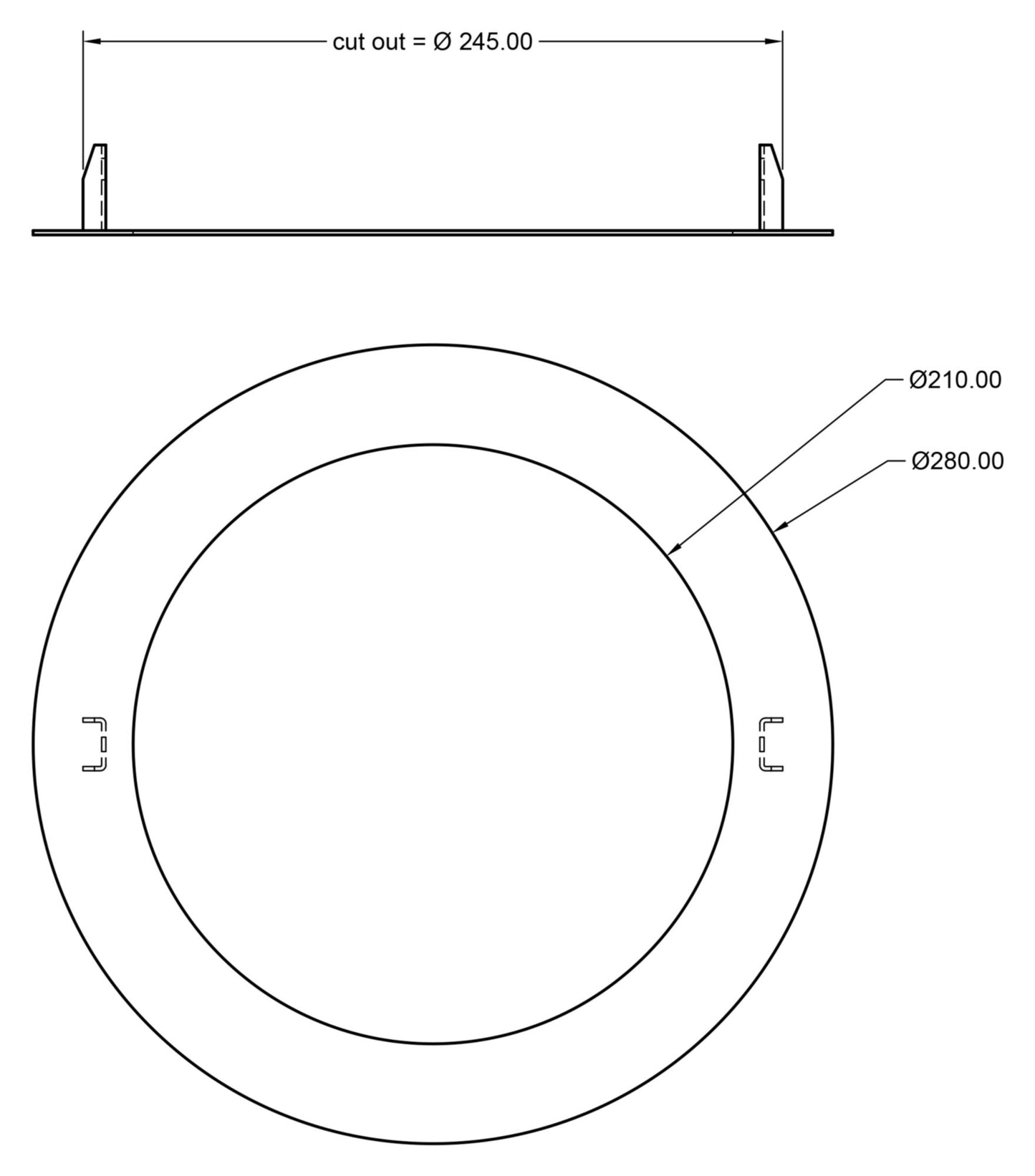 Deko-Light Reduzierring rund 280/210 mm, Verkehrsweiß