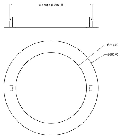 Deko-Light Reduzierring rund 280/210 mm, Verkehrsweiß
