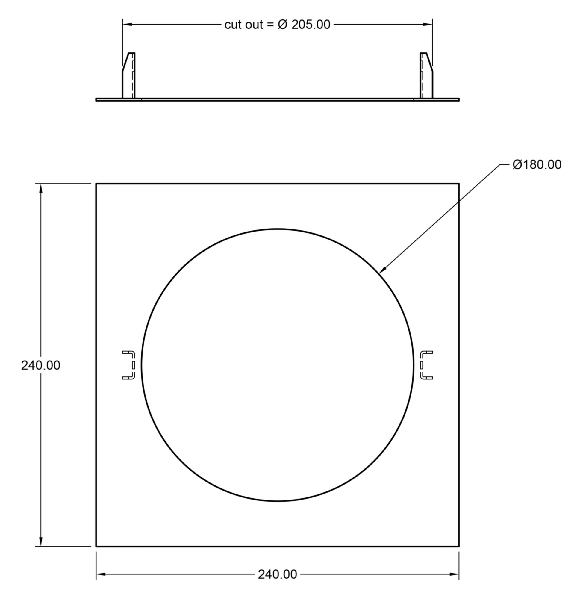 Deko-Light Reduzierring eckig 240/180 mm, Verkehrsweiß
