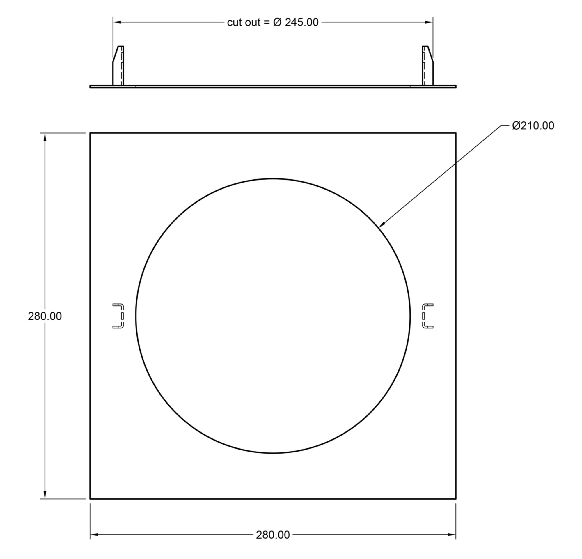Deko-Light Reduzierring eckig 280/210 mm, Verkehrsweiß
