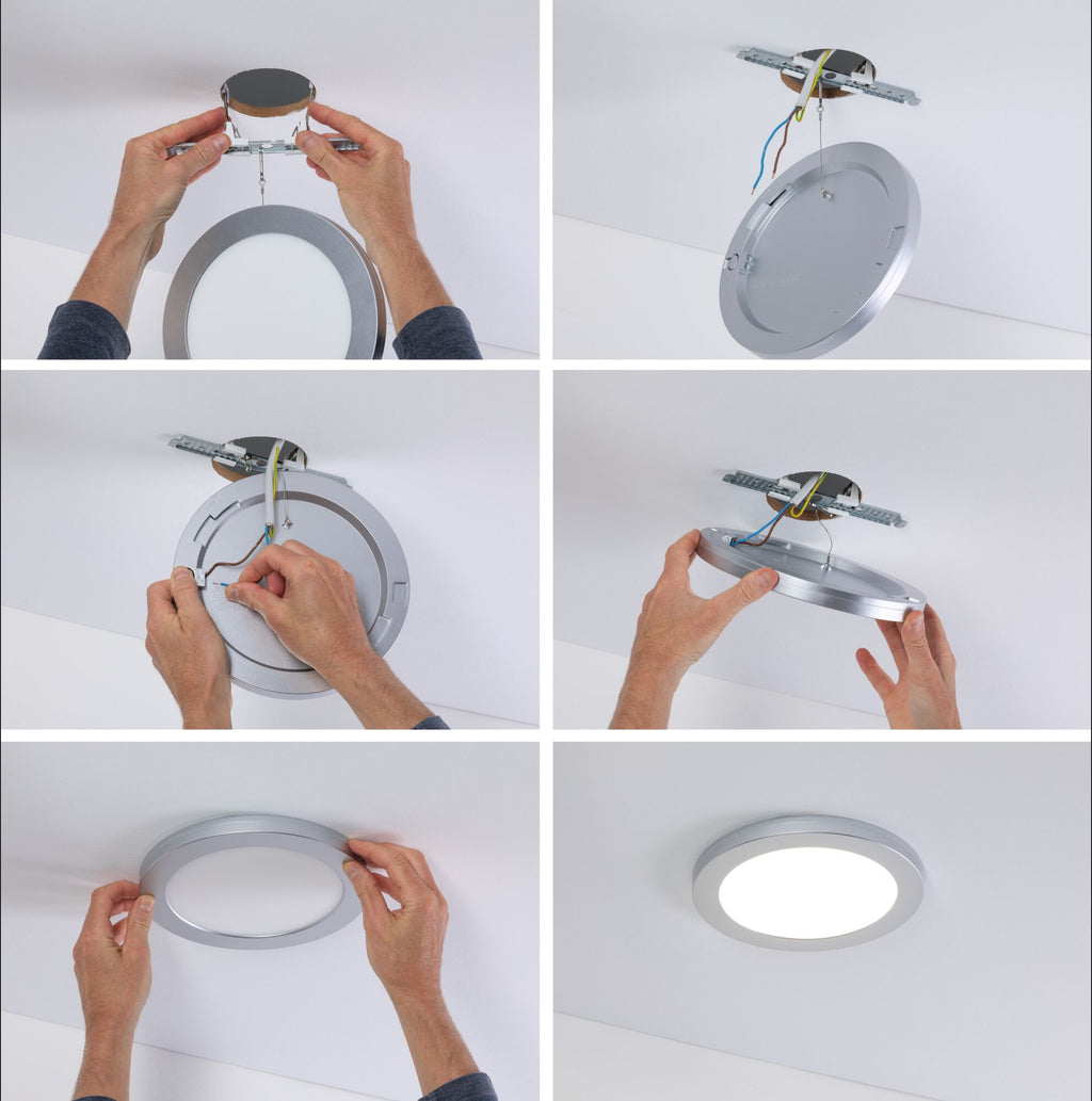 Paulmann LED Einbaupanel 2in1 Cover-it  rund 225mm 1200lm 4000K Chrom matt