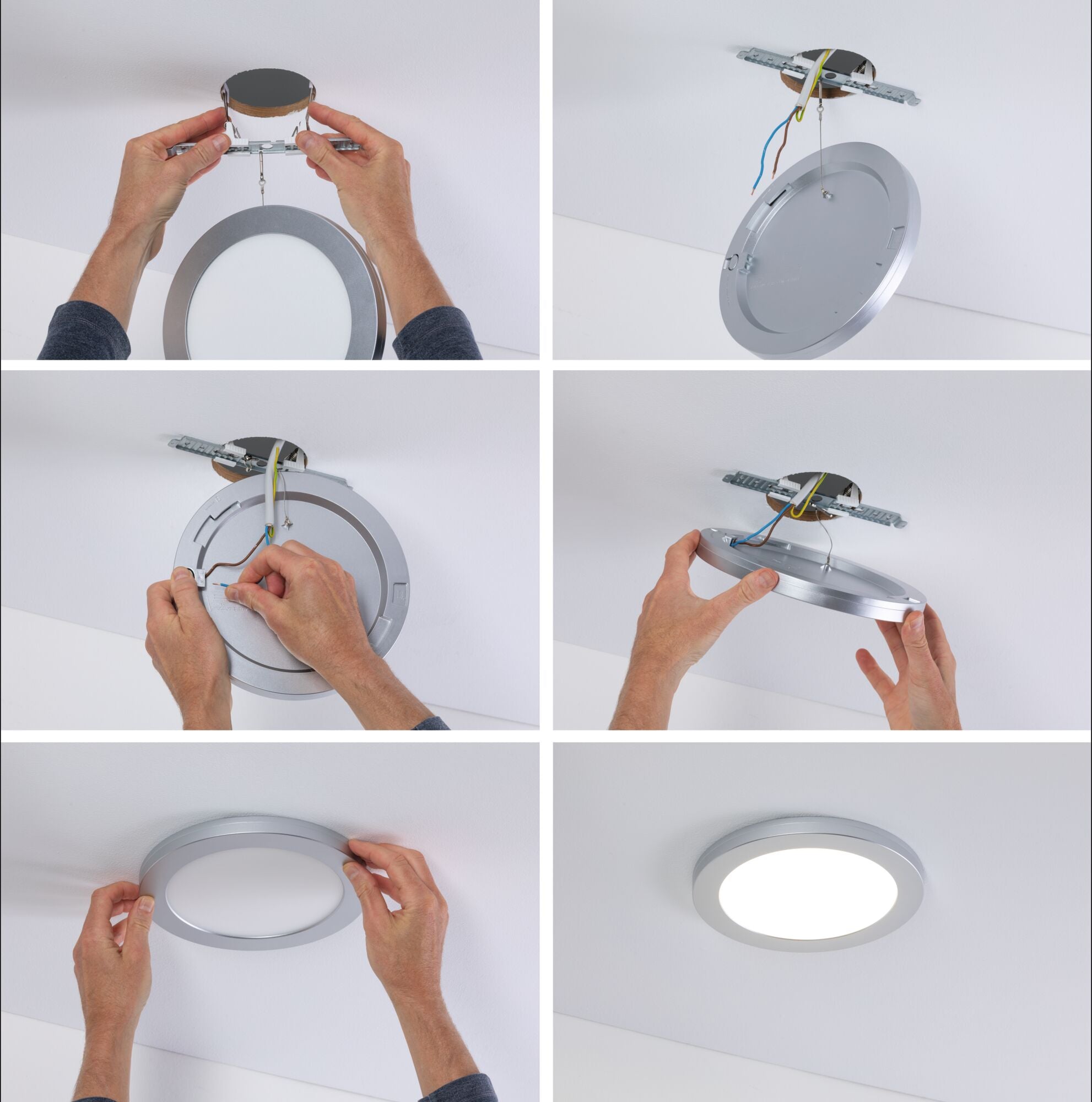 Paulmann LED Einbaupanel 2in1 Cover-it  rund 225mm 1200lm 4000K Chrom matt