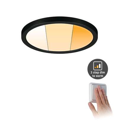 Paulmann VariFit LED Einbaupanel Areo Dim to Warm  IP44 rund 175mm 3 Step Dim to warm Schwarz dimmbar