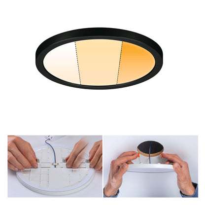 Paulmann VariFit LED Einbaupanel Areo Dim to Warm  IP44 rund 175mm 3 Step Dim to warm Schwarz dimmbar