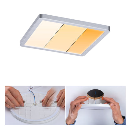 Paulmann VariFit LED Einbaupanel Areo Dim to Warm  IP44 eckig 175x175mm 3 Step Dim to warm Chrom matt dimmbar