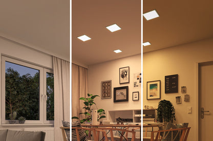 Paulmann VariFit LED Einbaupanel Areo Dim to Warm  IP44 eckig 175x175mm 3 Step Dim to warm Chrom matt dimmbar