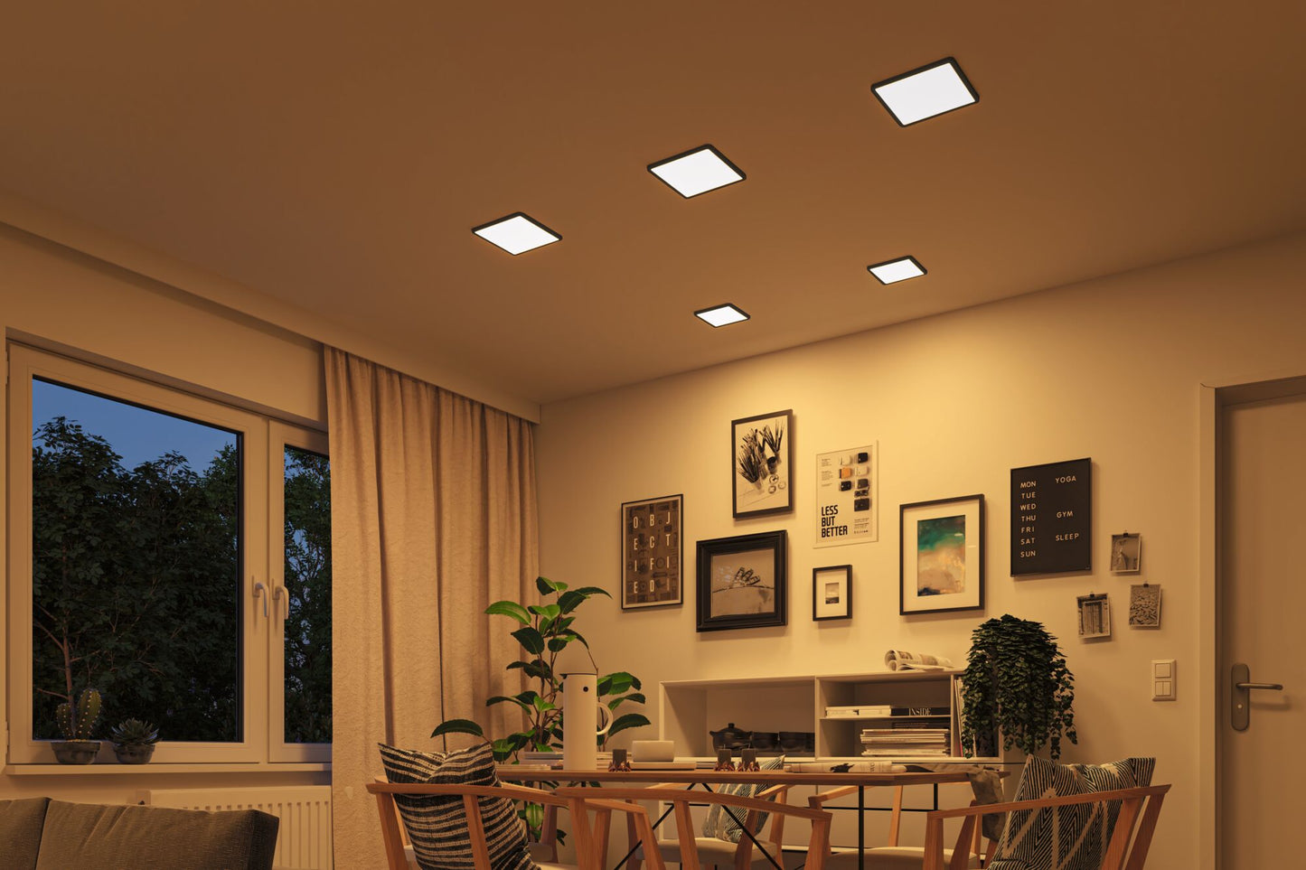 Paulmann VariFit LED Einbaupanel Areo Dim to Warm  IP44 eckig 175x175mm 3 Step Dim to warm Schwarz dimmbar