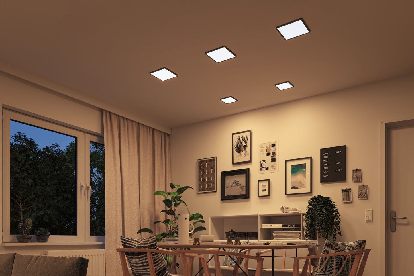 Paulmann VariFit LED Einbaupanel Areo Dim to Warm  IP44 eckig 175x175mm 3 Step Dim to warm Schwarz dimmbar