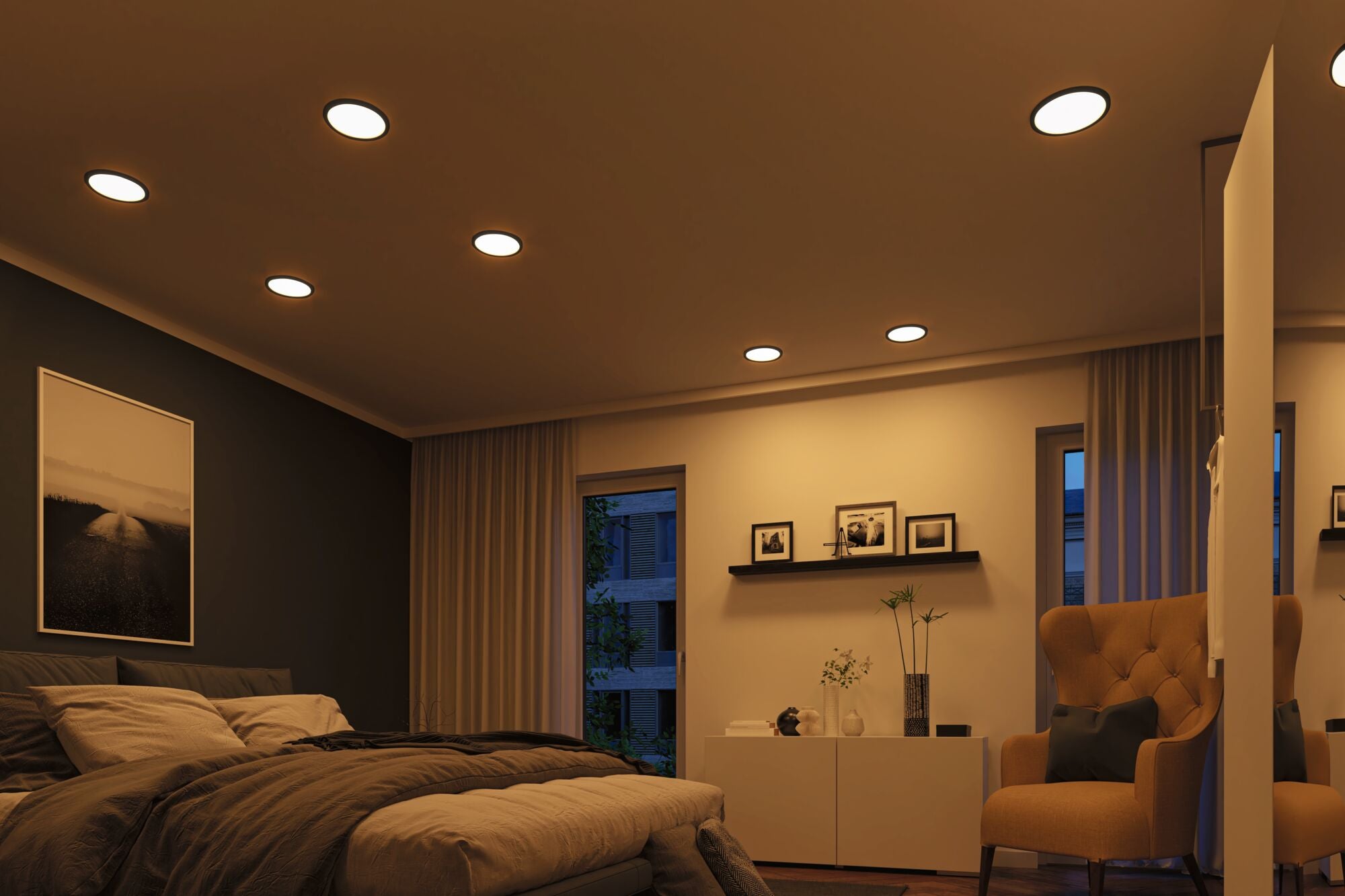 Paulmann VariFit LED Einbaupanel Areo Dim to Warm  IP44 rund 230mm 3 Step Dim to warm Schwarz dimmbar