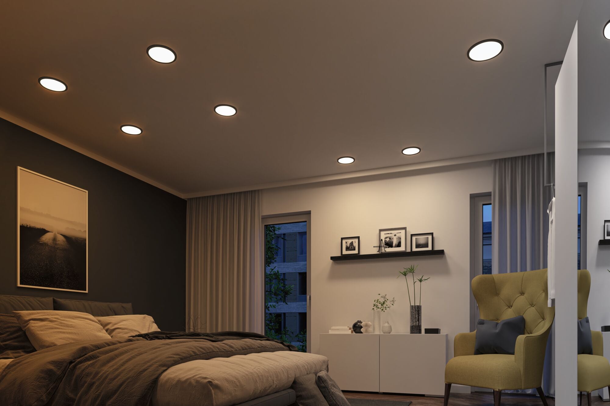 Paulmann VariFit LED Einbaupanel Areo Dim to Warm  IP44 rund 230mm 3 Step Dim to warm Schwarz dimmbar