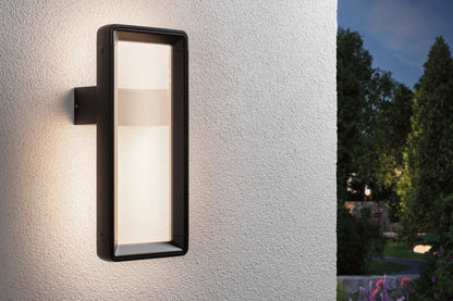 Paulmann LED Außenwandleuchte Reana Dämmerungsgesteuerter Bewegungsmelder (HF) IP44 eckig 176x107mm 3000K 2x3W 2x130lm 230V  Anthrazit Metall