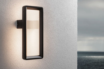 Paulmann LED Außenwandleuchte Reana Dämmerungsgesteuerter Bewegungsmelder (HF) IP44 eckig 176x107mm 3000K 2x3W 2x130lm 230V  Anthrazit Metall