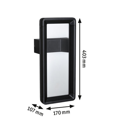 Paulmann LED Außenwandleuchte Reana Dämmerungsgesteuerter Bewegungsmelder (HF) IP44 eckig 176x107mm 3000K 2x3W 2x130lm 230V  Anthrazit Metall
