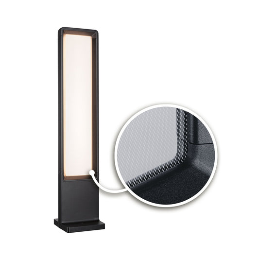 Paulmann LED Pollerleuchte Reana IP44 eckig 832mm 3000K 2x4W 2x240lm 230V  Anthrazit  Metall
