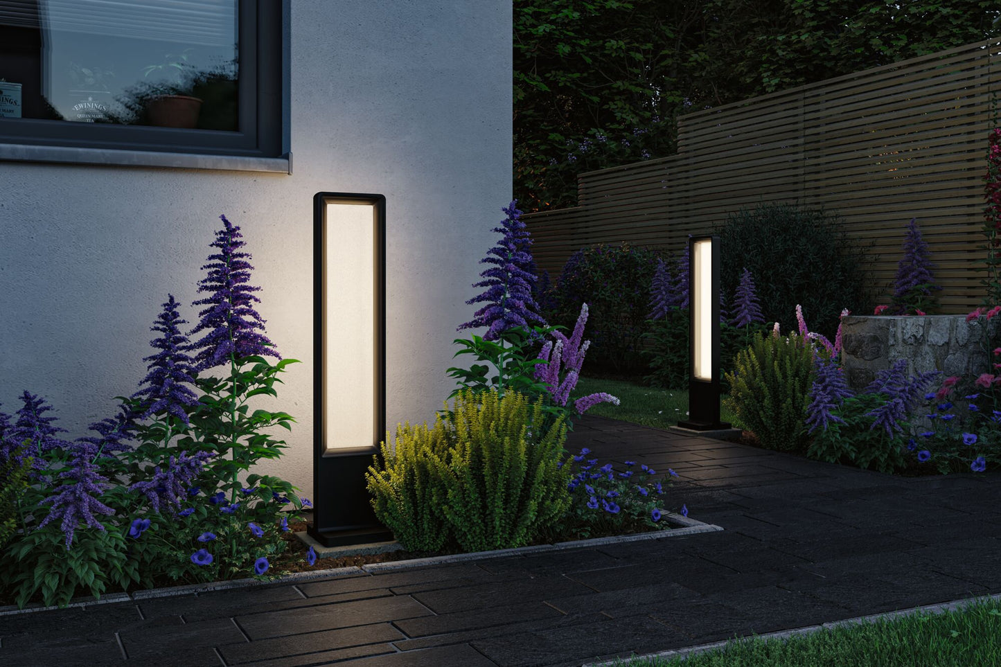 Paulmann LED Pollerleuchte Reana IP44 eckig 832mm 3000K 2x4W 2x240lm 230V  Anthrazit  Metall
