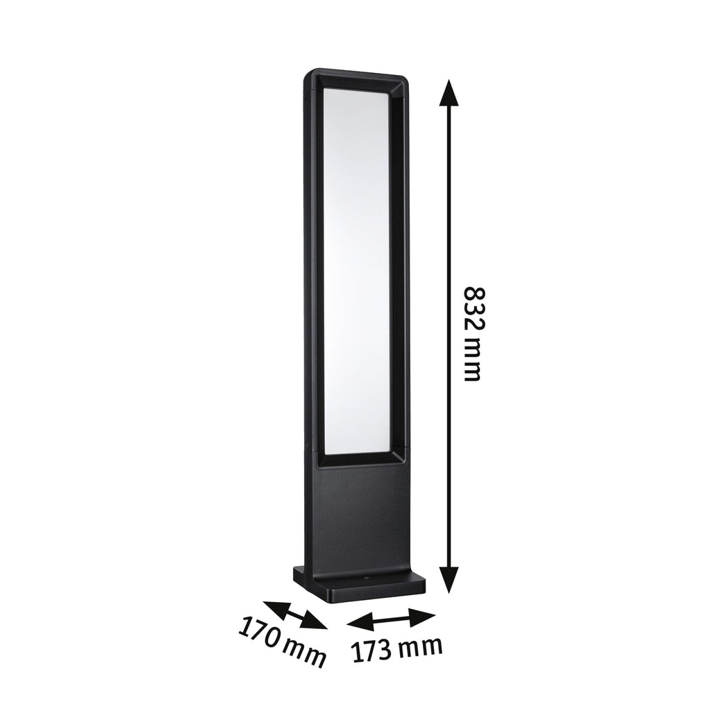 Paulmann LED Pollerleuchte Reana IP44 eckig 832mm 3000K 2x4W 2x240lm 230V  Anthrazit  Metall