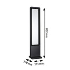 Paulmann LED Pollerleuchte Reana IP44 eckig 832mm 3000K 2x4W 2x240lm 230V  Anthrazit  Metall