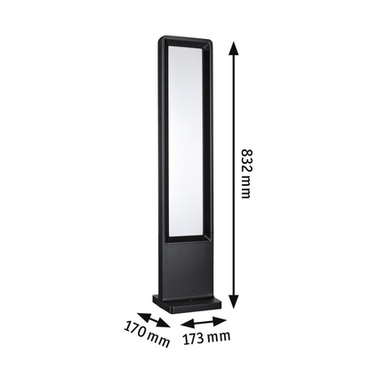 Paulmann LED Pollerleuchte Reana IP44 eckig 832mm 3000K 2x4W 2x240lm 230V  Anthrazit  Metall
