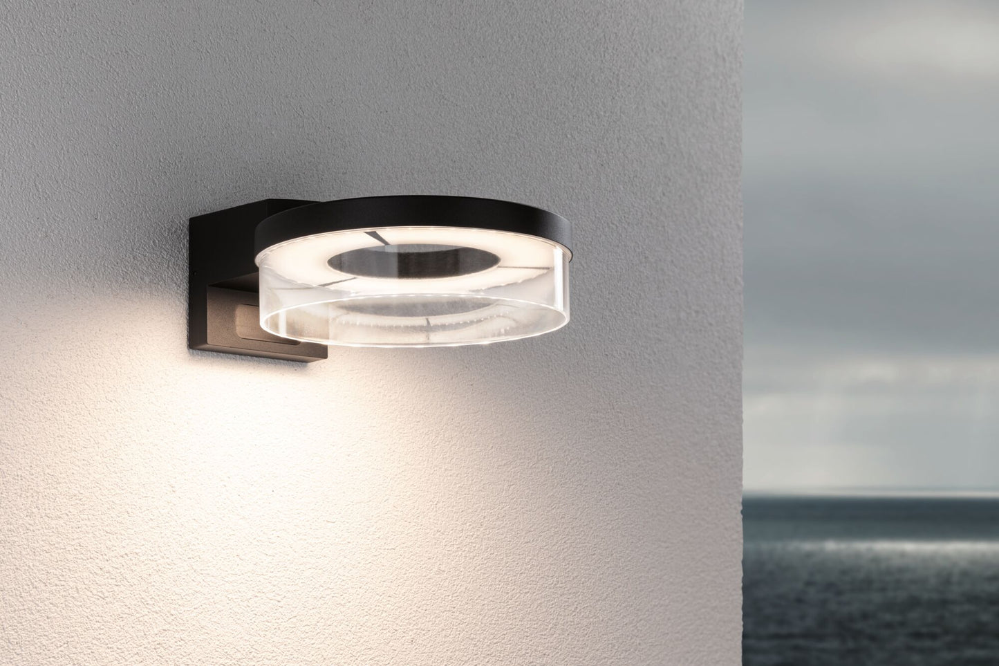 Paulmann LED Außenwandleuchte Capera Dämmerungsgesteuerter Bewegungsmelder (IR) IP44  231mm 3000K 8W / 1,2W 700lm 230V  Anthrazit Aluminium