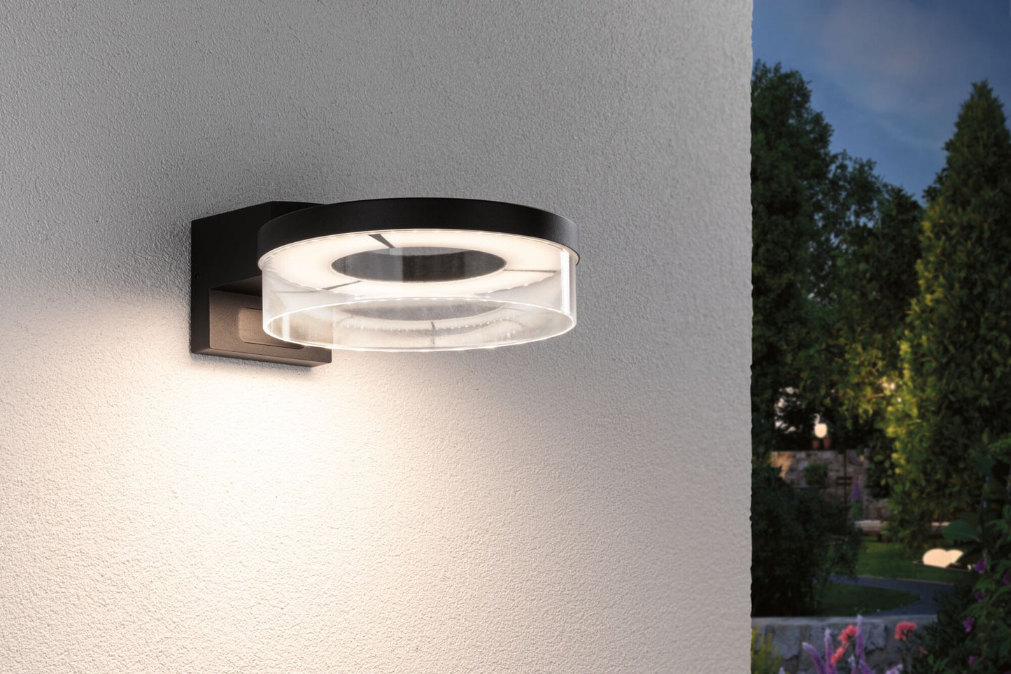 Paulmann LED Außenwandleuchte Capera Dämmerungsgesteuerter Bewegungsmelder (IR) IP44  231mm 3000K 8W / 1,2W 700lm 230V  Anthrazit Aluminium