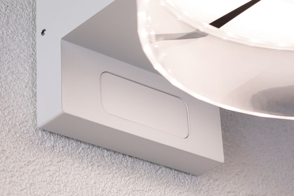 Paulmann LED Außenwandleuchte Capera Dämmerungsgesteuerter Bewegungsmelder (IR) IP44  231mm 3000K 8W / 1,2W 700lm 230V  Weiß Aluminium