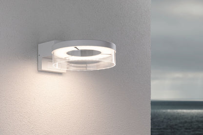Paulmann LED Außenwandleuchte Capera Dämmerungsgesteuerter Bewegungsmelder (IR) IP44  231mm 3000K 8W / 1,2W 700lm 230V  Weiß Aluminium