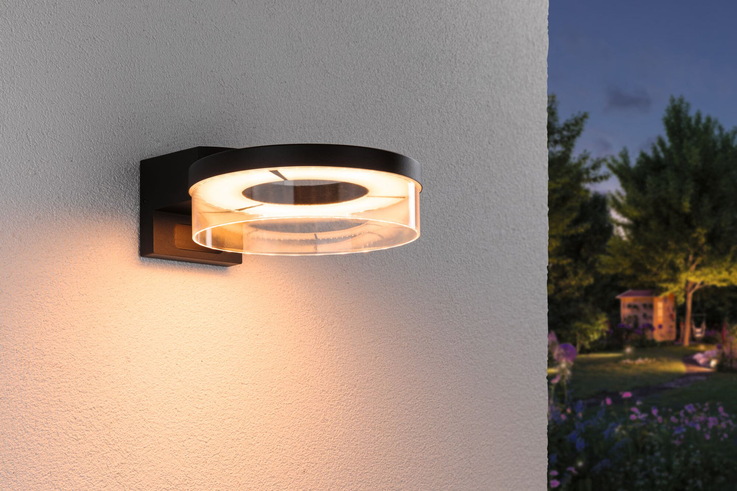 Paulmann LED Außenwandleuchte Capera Dämmerungsgesteuerter Bewegungsmelder (IR) insektenfreundlich Smart Home Zigbee 3.0  IP44  231mm Tunable Warm 12,5W 800lm 230V  Anthrazit Aluminium