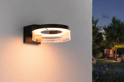 Paulmann LED Außenwandleuchte Capera Dämmerungsgesteuerter Bewegungsmelder (IR) insektenfreundlich Smart Home Zigbee 3.0  IP44  231mm Tunable Warm 12,5W 800lm 230V  Anthrazit Aluminium