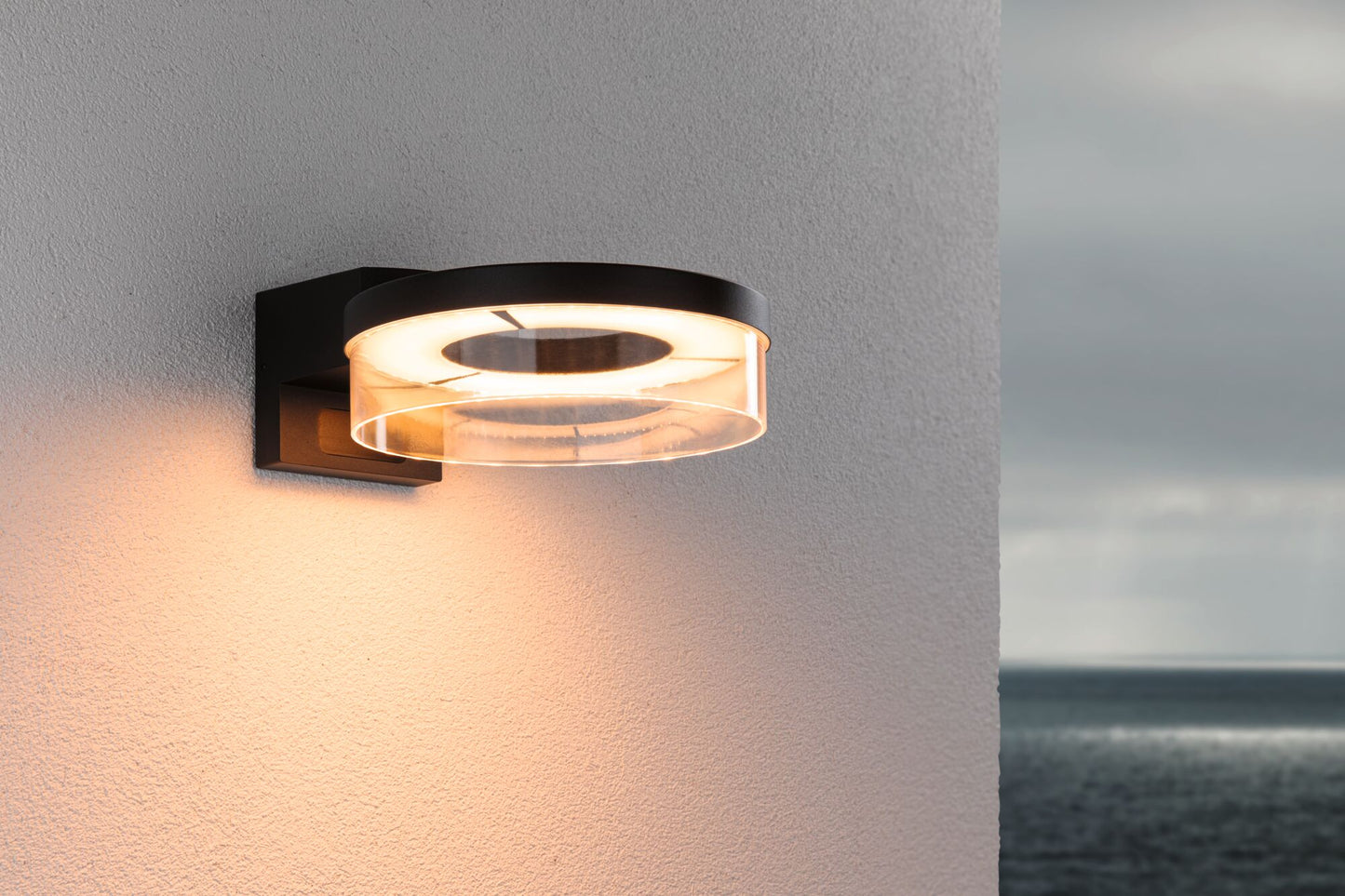Paulmann LED Außenwandleuchte Capera Dämmerungsgesteuerter Bewegungsmelder (IR) insektenfreundlich Smart Home Zigbee 3.0  IP44  231mm Tunable Warm 12,5W 800lm 230V  Anthrazit Aluminium