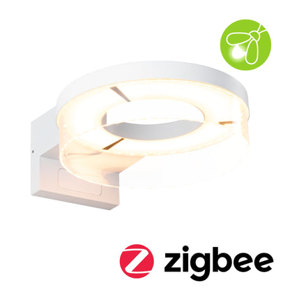 Paulmann LED Außenwandleuchte Capera Dämmerungsgesteuerter Bewegungsmelder (IR) insektenfreundlich Smart Home Zigbee 3.0  IP44  231mm Tunable Warm 12,5W 800lm 230V  Weiß Aluminium