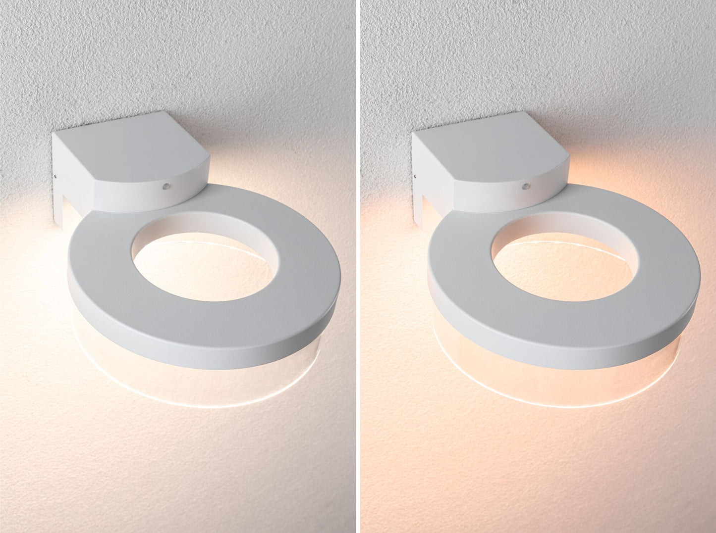 Paulmann LED Außenwandleuchte Capera Dämmerungsgesteuerter Bewegungsmelder (IR) insektenfreundlich Smart Home Zigbee 3.0  IP44  231mm Tunable Warm 12,5W 800lm 230V  Weiß Aluminium