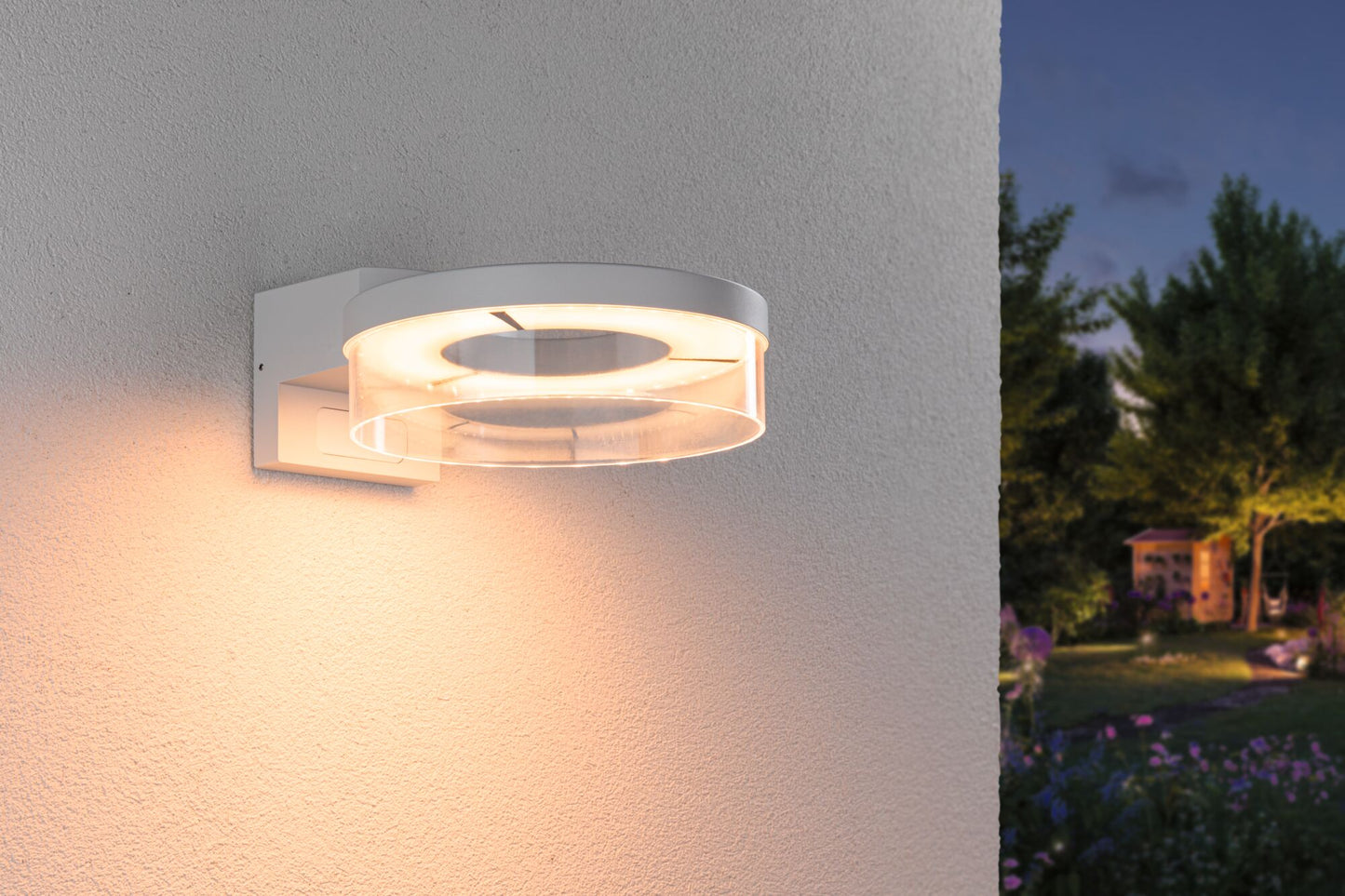 Paulmann LED Außenwandleuchte Capera Dämmerungsgesteuerter Bewegungsmelder (IR) insektenfreundlich Smart Home Zigbee 3.0  IP44  231mm Tunable Warm 12,5W 800lm 230V  Weiß Aluminium