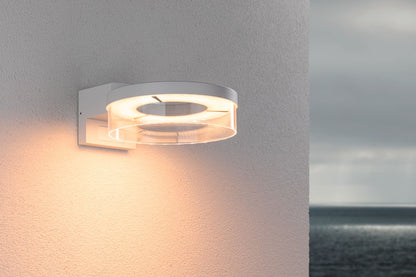 Paulmann LED Außenwandleuchte Capera Dämmerungsgesteuerter Bewegungsmelder (IR) insektenfreundlich Smart Home Zigbee 3.0  IP44  231mm Tunable Warm 12,5W 800lm 230V  Weiß Aluminium