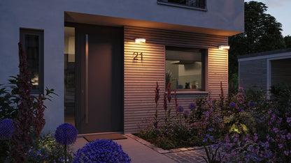 Paulmann LED Außenwandleuchte Capera Dämmerungsgesteuerter Bewegungsmelder (IR) insektenfreundlich Smart Home Zigbee 3.0  IP44  231mm Tunable Warm 12,5W 800lm 230V  Weiß Aluminium