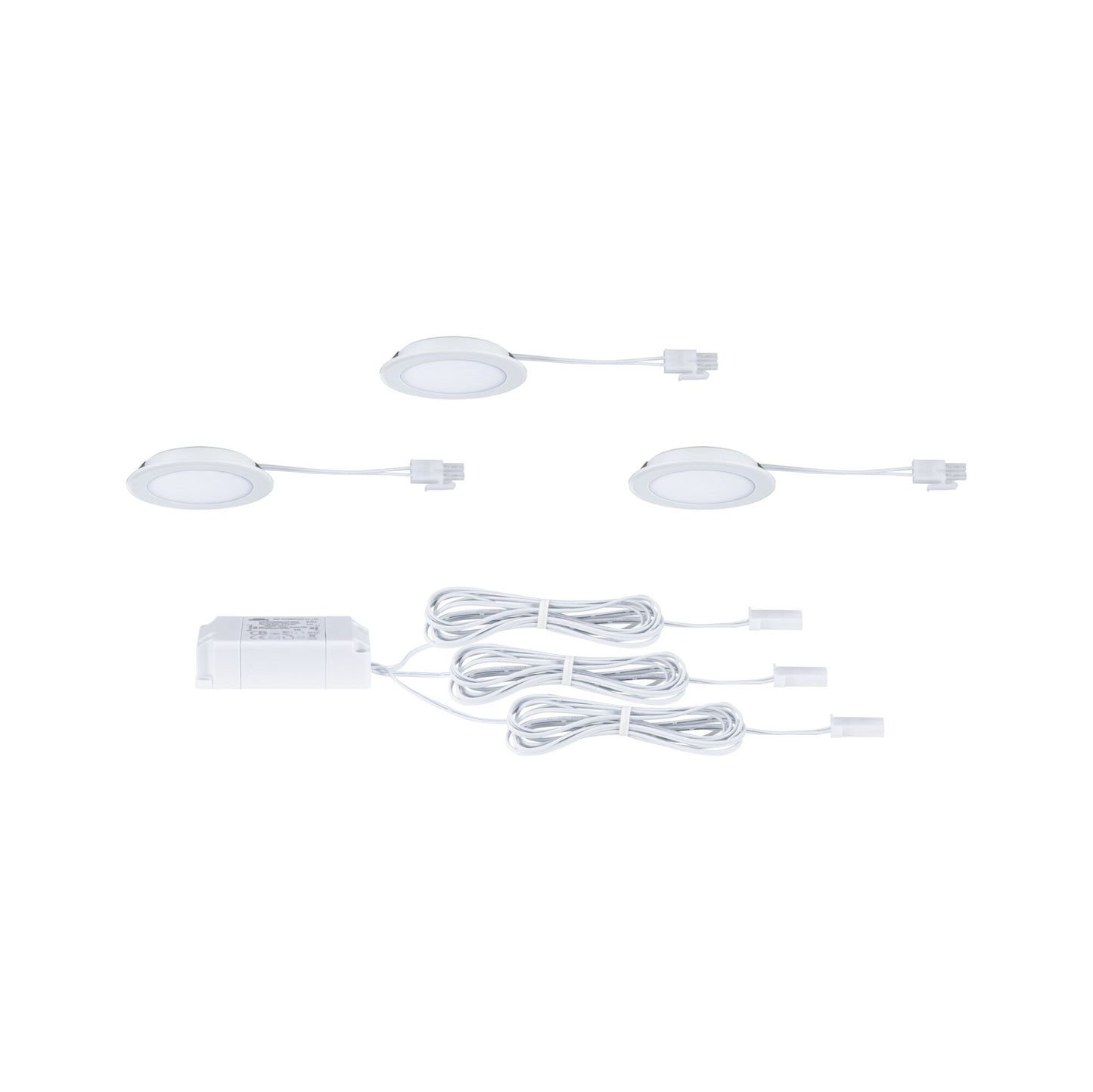 Paulmann LED Möbeleinbauleuchten  3er-Set rund 65mm 3x2,5W 3x180lm 230/12V  3000K Weiß