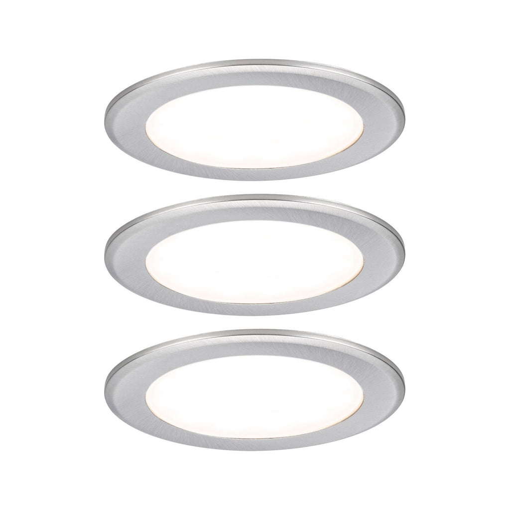 Paulmann LED Möbeleinbauleuchten  3er-Set rund 65mm 3x2,5W 3x180lm 230/12V  3000K Eisen gebürstet