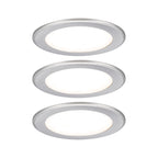 Paulmann LED Möbeleinbauleuchten  3er-Set rund 65mm 3x2,5W 3x180lm 230/12V  3000K Eisen gebürstet